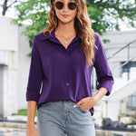 Zeagoo Womens Button Down Shirt Long Sleeve Classic-Fit Shirts