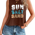 Zeagoo Women's Summer Crop Tank Tops 2024 Casual Crewneck Cropped Tops Graphic Loose Fit Sleeveless Shirts