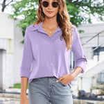 Zeagoo Womens Button Down Shirt Long Sleeve Classic-Fit Shirts