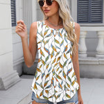 Zeagoo Women's Tank Tops Crew Neck Sleeveless Floral Tops