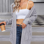 Zeagoo Women's Oversized Cardigan Cable Knit V Neck Sweater