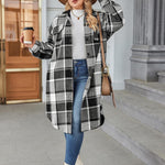 Zeagoo Womens Plus Size Flannel Plaid Button Down Shacket Jacket