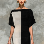 Women's Minimalist Knitted Boat Neck Short-sleeved Maxi Dress