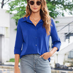 Zeagoo Womens Button Down Shirt Long Sleeve Classic-Fit Shirts