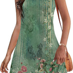 Zeagoo Women's Sleeveless Boho Beach Dress Floral Mini Sundress