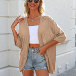 Zeagoo Womens 2024 Lightweight Crochet Cardigan Sweaters Open Front 3/4 Sleeve Knit Kimono Summer Boho Cover Up