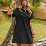 Zeagoo Women's Linen Dresses Knee-Length Casual Beach Dress (DE Only)