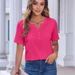 Zeagoo Womens Casual Short Sleeve V Neck Shirts