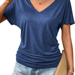 Zeagoo Women's Short Sleeve Shirts V Neck Blouse