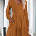Zeagoo Women's Long-Sleeve V-Neck Winter Dress (DE Only)
