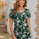 Zeagoo Women's Tunic Tops Short Sleeve Floral Boho Casual T Shirts
