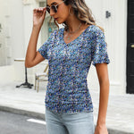 Zeagoo Women's Short Sleeve Shirts V Neck Blouse
