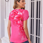 Zeagoo Womens Tops Petal Short Sleeve Summer Casual Shirts