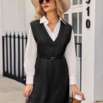 Zeagoo Women's Oversized Sweater Vest Dress V Neck Knit Pullover