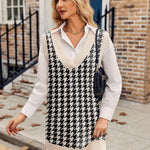 Zeagoo Women's Oversized Sweater Vest Dress V Neck Knit Pullover