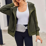 Zeagoo Womens Corduroy Knit Hoodies Zip Up Shirt Jacket