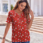 Zeagoo Womens Casual Short Sleeve V Neck Shirts