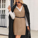 Zeagoo Women's Oversized Sweater Vest Dress V Neck Knit Pullover