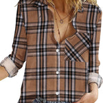 Zeagoo Women's Long Sleeve Button Down Flannel Shirts Plaid Shacket