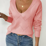 Zeagoo Womens Sweaters Long Sleeve Shirts Off Shoulder Crochet