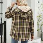 Zeagoo Womens Plaid Shacket Jacket Long Sleeve Fleece Hooded Jackets