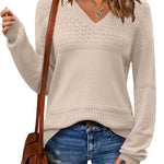 Zeagoo Womens Sweaters Casual Long Sleeve Ribbed Knit Pullover