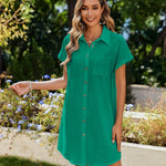 Zeagoo Womens Button Down Shirt Dress Cotton Linen Dress