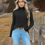 Zeagoo Women's Turtleneck Sweaters Fitted Long Sleeve Shirts