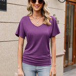 Zeagoo Women's Short Sleeve Shirts V Neck Blouse