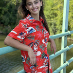 Zeagoo Womens Hawaiian Button Down Shirts Casual Floral Tropical Shirt