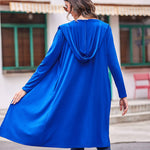 Hooded Long Cardigans Maxi Cardigan with Hood Open Front Lightweight Duster Coat with Pocket - Zeagoo (Us Only)