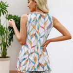 Zeagoo Women's Tank Tops Pleated Floral Flowy Boho Tunic Shirts