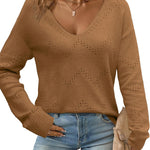 Zeagoo Womens Sweaters Long Sleeve Shirts Off Shoulder Crochet