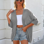 Zeagoo Womens 2024 Lightweight Crochet Cardigan Sweaters Open Front 3/4 Sleeve Knit Kimono Summer Boho Cover Up