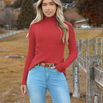 Zeagoo Women's Turtleneck Sweaters Fitted Long Sleeve Shirts