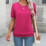 Zeagoo Womens Summer Short Sleeve Tops Pullover Sweaters