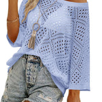 Zeagoo Womens Summer Outfits Crochet Hollow Out Tops