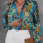 Zeagoo Womens Button Down Shirt Long Sleeve Blouse Business Work Tops Dressy Casual Floral Printed Outfits with Pocket