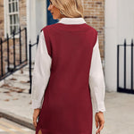 Zeagoo Women's Oversized Sweater Vest Dress V Neck Knit Pullover