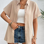 Zeagoo Womens Button Down Shirts Casual Short Sleeve Shirt