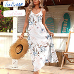 Zeagoo Womens Maxi Dress Spaghetti Strap Casual Printed Dress