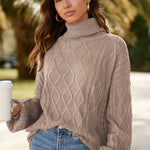 Zeagoo Women's Turtleneck Pullover Elegant Knitted Jumper (DE Only)