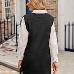 Zeagoo Women's Oversized Sweater Vest Dress V Neck Knit Pullover