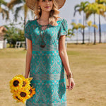 Zeagoo Women's Summer Round Neck Floral Shirt Dress (DE Only)