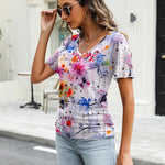 Zeagoo Women's Short Sleeve Shirts V Neck Blouse