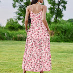 Zeagoo Womens Long Dress Adjustable Strap Floral Casual Dress