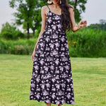 Zeagoo Womens Long Dress Adjustable Strap Floral Casual Dress
