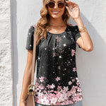 Zeagoo Women's Tunic Tops Short Sleeve Floral Boho Casual T Shirts