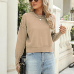 Zeagoo Womens 2024 Fall Crewneck Cropped Sweater