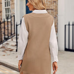 Zeagoo Women's Oversized Sweater Vest Dress V Neck Knit Pullover